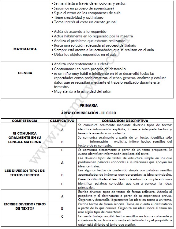 Ejemplos De Conclusión Descriptiva: Inicial Y Primaria [Por Áreas] | Tu ...